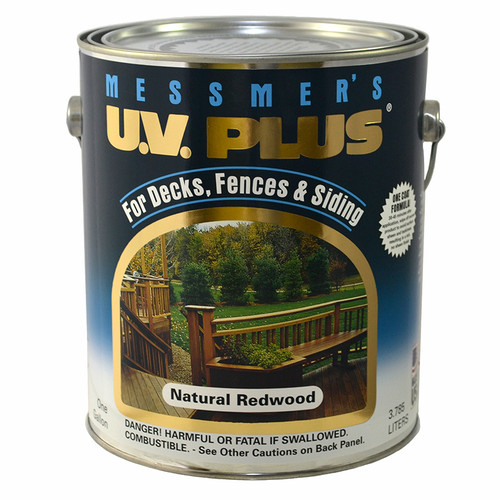 1 Gal Messmer's MC-503-1 Natural Redwood U.V. Plus Decks, Fences & Siding Semi-Transparent Oil-Based Stain - Case of 4