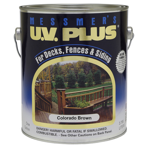 1 Gal Messmer's MS-611-1 Colorado Brown U.V. Plus Decks, Fences & Siding Semi-Transparent Oil-Based Stain - Case of 4