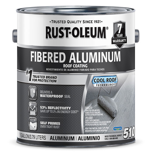 1 Gallon Rust-Oleum 301907 Aluminum Roofing 510 Fibered Aluminum Roof Coating