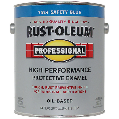 1 Gallon Rust-Oleum 7524402 Safety Blue Professional High Performance Protective Enamel - Case of 2