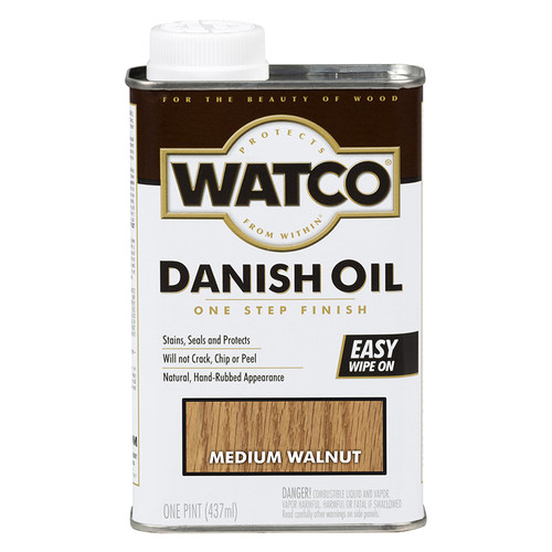 1 Pt Rust-Oleum 65951 Medium Walnut Watco Danish Oil Finish - Case of 6