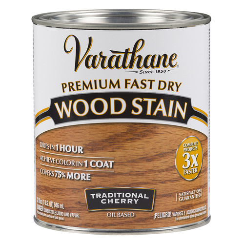 1 Qt Rust-Oleum 262008 Traditional Cherry Varathane Premium Fast Dry Wood Stain - Case of 2