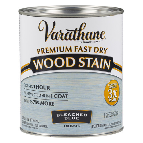 1 Qt Rust-Oleum 297425 Bleached Blue Varathane Premium Fast Dry Wood Stain - Case of 2