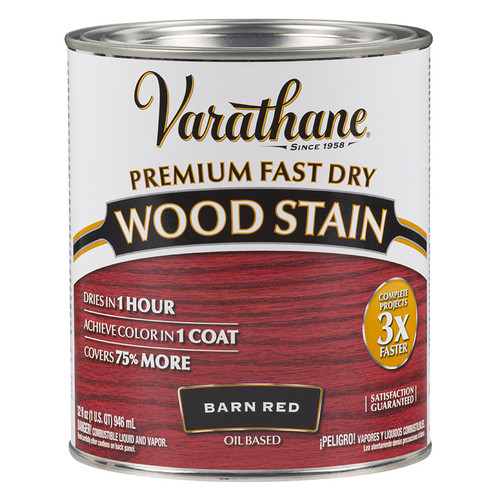 1 Qt Rust-Oleum 307414 Barn Red Varathane Premium Fast Dry Wood Stain - Case of 2