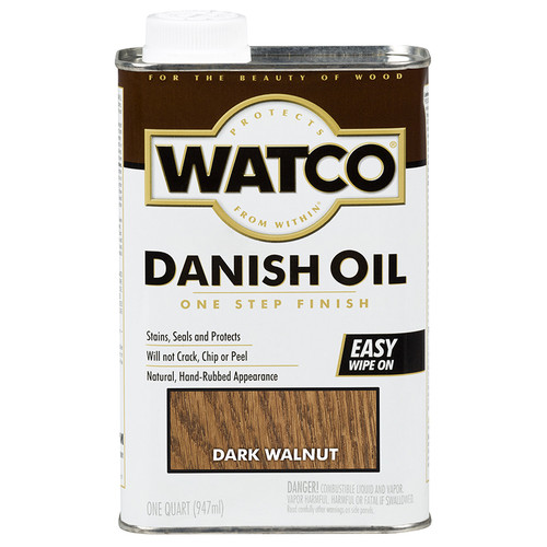 1 Qt Rust-Oleum 65841 Dark Walnut Watco Danish Oil Finish - Case of 4