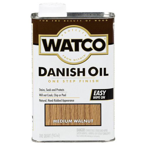 1 Qt Rust-Oleum 65941 Medium Walnut Watco Danish Oil Finish - Case of 4