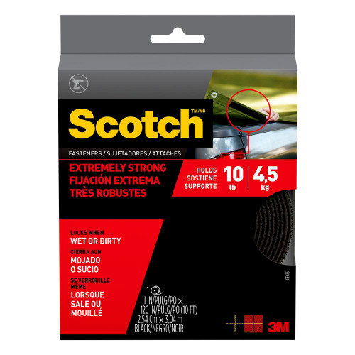 1" x 10' 3M RF6761 Black Scotch Fastener Reclosable Extreme Fastener