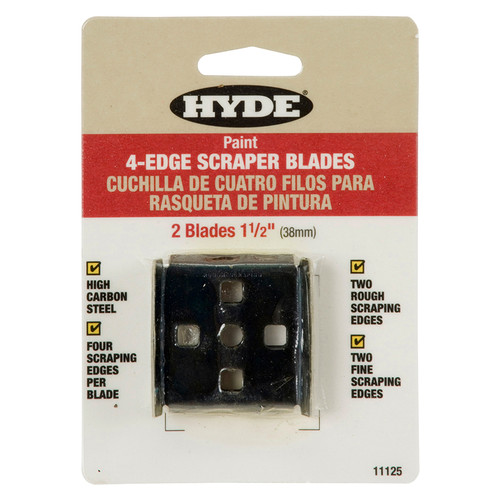 1-1/2" Hyde 11125 Hyde Lifetime 4-Edge Replacement Scraper Blade, 2-Pack - Case of 10