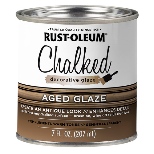 1/2 Pint Rust-Oleum 349608 Aged Glaze Chalked Semi-Transparent Decorative Glaze - Case of 4