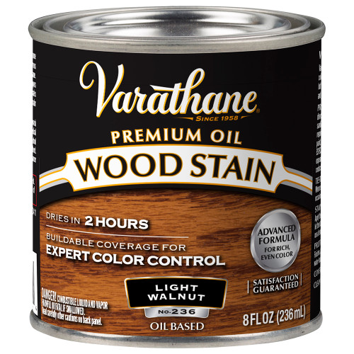 1/2 Pt Rust-Oleum 211796 Light Walnut Varathane Interior Oil-Based Premium Wood Stain - Case of 4