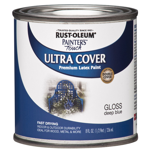 1/2 Pt Rust-Oleum 224423 Deep Blue Painter's Touch 2X Ultra Cover Premium Latex Paint - Case of 6