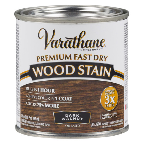 1/2 Pt Rust-Oleum 262025 Dark Walnut Varathane Premium Fast Dry Wood Stain - Case of 4