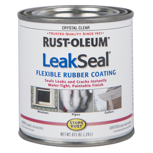 1/2 Pt Rust-Oleum 279614 Crystal Clear Stops Rust, LeakSeal Flexible Sealer - Case of 4