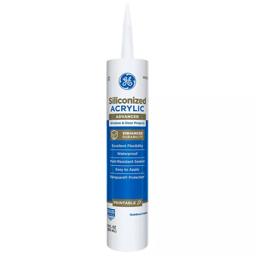10 Oz GE 2863841 White Advanced Siliconized Advanced Acrylic Window & Door Sealant