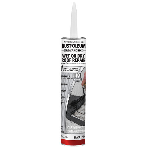 10 Oz. Rust-Oleum 347418 Black Roofing Advanced Wet or Dry Roof Repair
