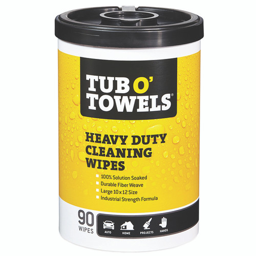 10" x 12" Federal Process Corporation TW90 Tub O'Towels Multi-Purpose Heavy Duty Cleaning Wipes, 90-Pack