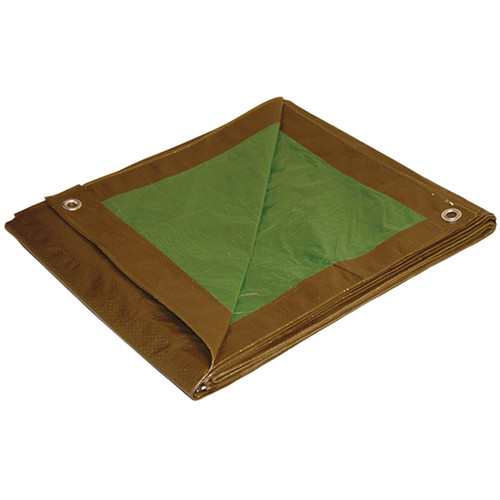 10' x 12' Foremost 11012 Brown/Green Dry Top 7-Mil Full Size Reversible Tarp - Case of 20