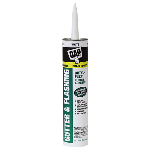 10.1 Oz Dap 18184 White Gutter & Flashing Butyl Flex Rubber Sealant