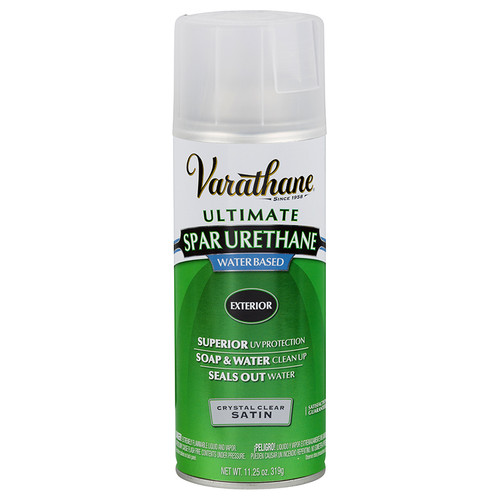 11.25 Oz Rust-Oleum 250281 Clear Varathane Water-Based Exterior Ultimate Spar Urethane Spray, Satin - Case of 6