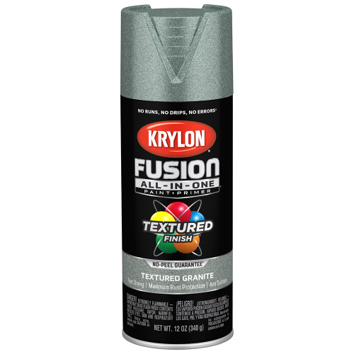 12 Oz Krylon K02780007 Granite Fusion All-In-One Paint & Primer Spray Paint, Textured - Case of 6