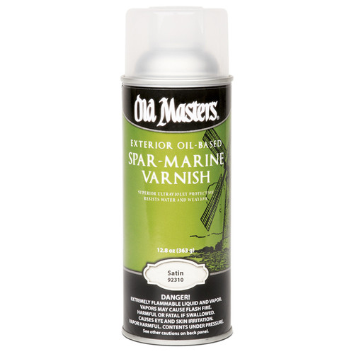 12 Oz Old Masters 92310 Clear Spar-Marine Varnish Oil-Based Exterior Spray Coating, Satin - Case of 6