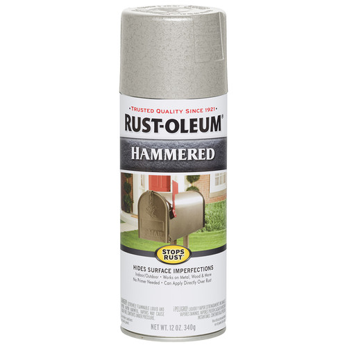 12 Oz Rust-Oleum 248072 White Stops Rust Hammered Spray Paint - Case of 6