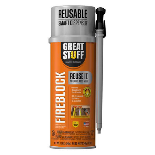 12 Oz. Dow 99112831 Orange Great Stuff Fireblock Insulating Foam Sealant, with Smart Dispenser - Case of 12