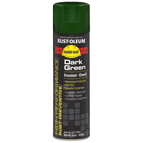 15 Oz Rust-Oleum V2137838 Dark Green High Performance Enamel Spray Paint - Case of 6