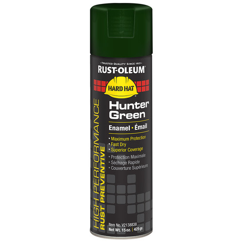 15 Oz Rust-Oleum V2138838 Hunter Green High Performance Enamel Spray Paint - Case of 6