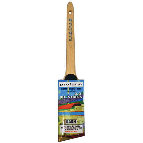 2" Proform CS2.0AX White China Angled Cut Sash Paint Brush, Sash Handle