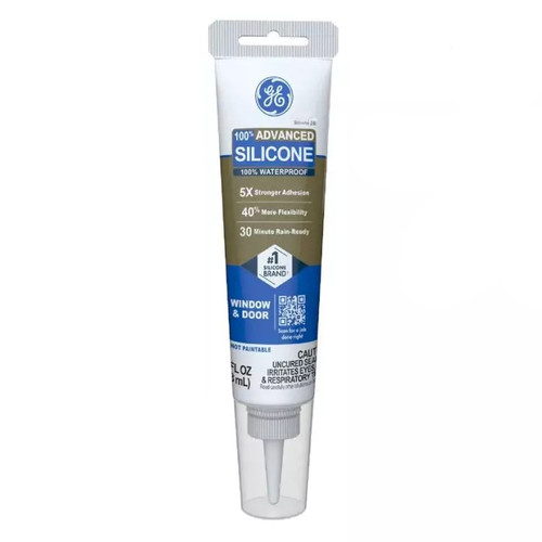 2.8 Oz GE 2810435 Clear Silicone 2 Advanced Window & Door Sealant