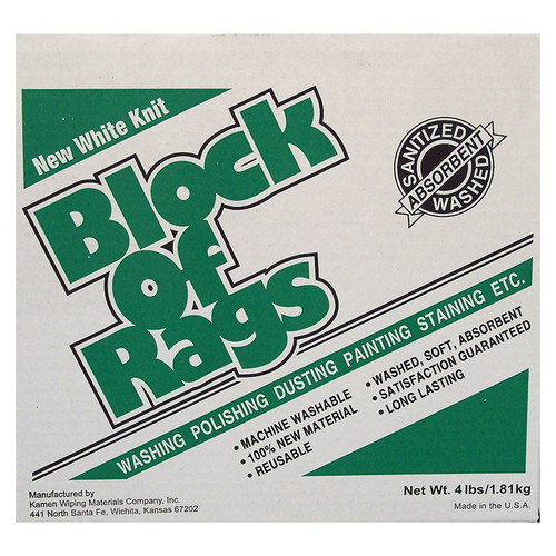 4 Lb Kamen 41 Bleached Select Wiper New White Knit Box