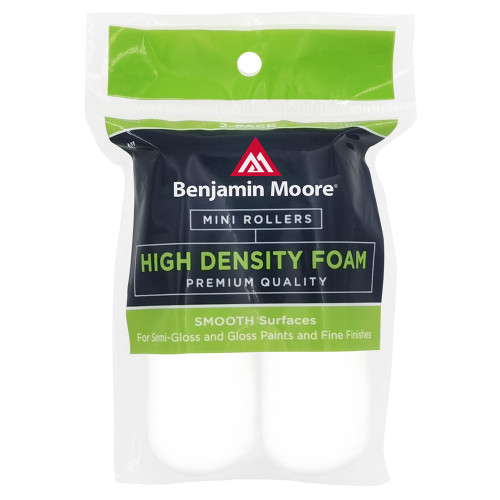 4" Benjamin Moore U66400-018 Foam High Density Mini Roller Cover, 2-Pack