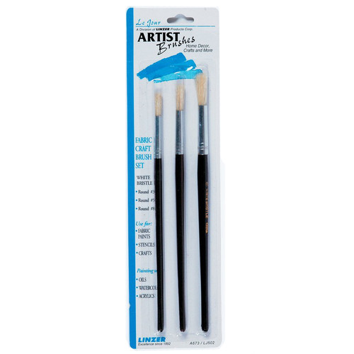 4" Linzer A673 Linzer Products 3 Piece Set, White Bristle Artist Brush
