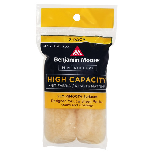 4" x 3/8" Nap Benjamin Moore U66500-018 Knit High Capacity Mini Roller Cover, 2-Pack