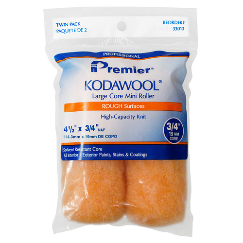4-1/2" x 3/4" Nap Premier 33010 Kodawool Large Core Mini Roller Cover, 2-Pack
