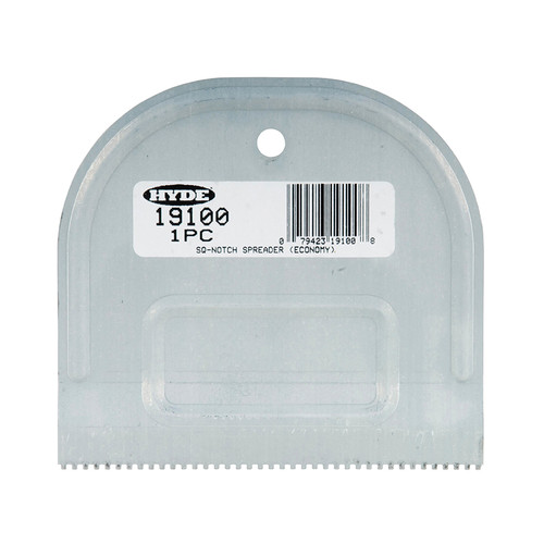 4-3/4" Hyde 19100 Value Series Metal Adhesive Spreader, Square Notch 1/16" x 1/16" x 1/16"