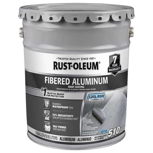 4.75 Gallon Rust-Oleum 301997 Bright Aluminum Roofing 510 Fibered Aluminum Roof Coating