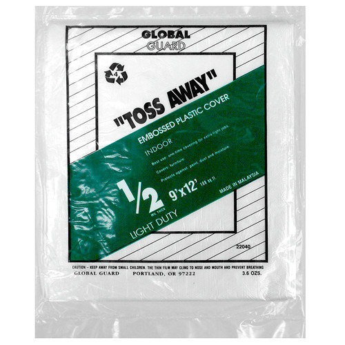 9' x 12' Premier 22040 Global Guard Embossed Plastic Dropcloth .5-Mil - Case of 36