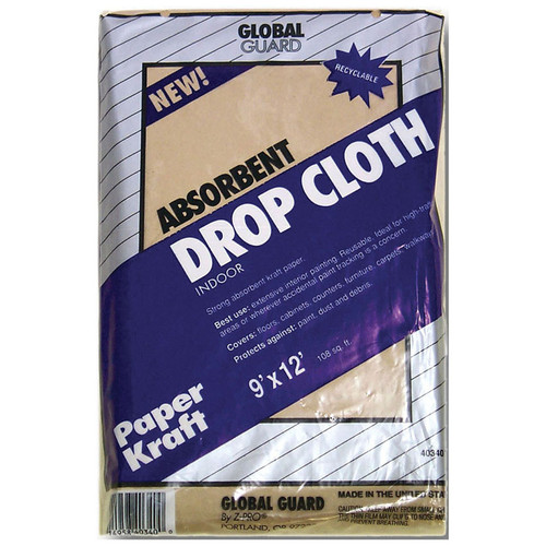 9' x 12' Premier 40340 Global Guard Absorbent Paper Dropcloth - Case of 12