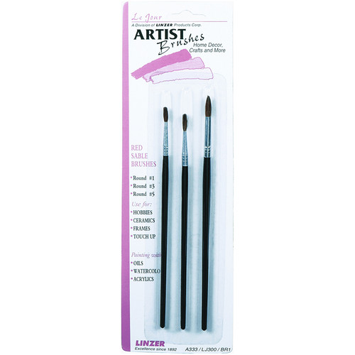 Linzer A333 Linzer Products 3 Piece Set, White Bristle Artist Brush