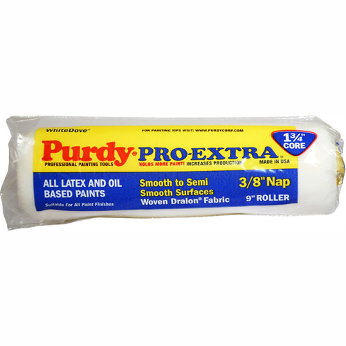 9" x 1/2" Nap Purdy 140671093 Pro-Extra White Dove Roller Cover 1.75" Core, Dralon