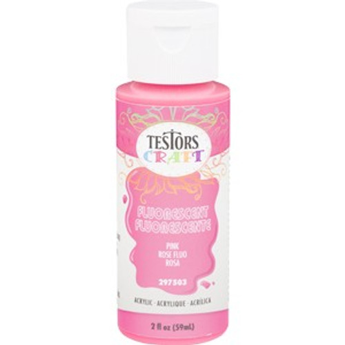 2 Oz Rust-Oleum 297503 Flourescent Pink Testors Acrylic Craft Paint