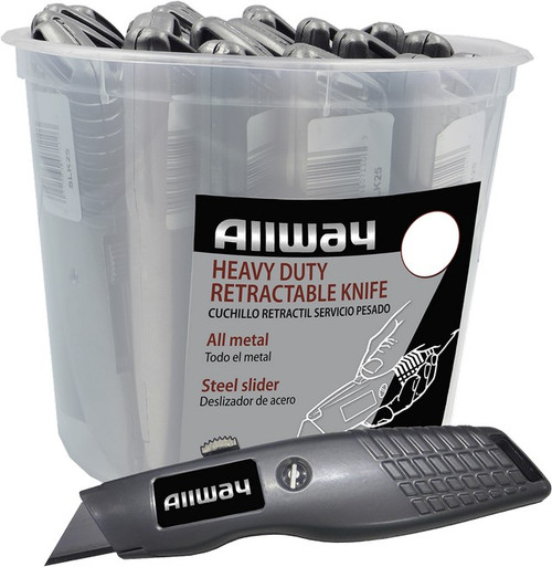 Allway SLK25 Neon Retractable Utility Knife (25/bucket)