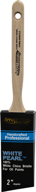 ArroWorthy 1025-0200 2" White China Bristle Professional Angle Sash Brush Paint Brush