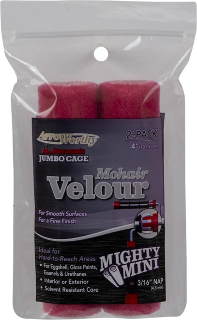 ArroWorthy 4-BMJCT/P 4" x 3/16" Nap Mohair Jumbo Caged Roller Covers (2pk)