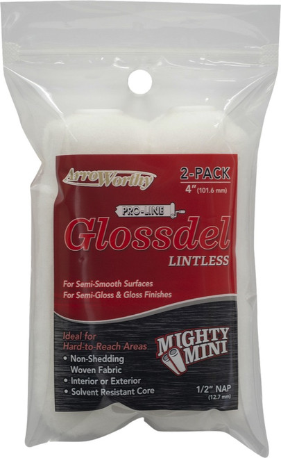 ArroWorthy 4-GL4T/P 4" x 1/2" Nap Lintless Mini Roller Covers (2pk)