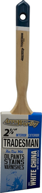 ArroWorthy 5025 2-1/2" Tradesman White China Bristle Angle Sash Paint Brush