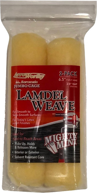 ArroWorthy 6.5-FLD3JCT/P 6-1/2" x 3/8" Nap Lamdel Weave Jumbo Cage Roller Covers (2pk)