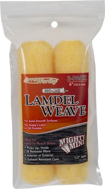 ArroWorthy 6.5-LD4T/P 6-1/2" x 1/2" Nap Lamdel Weave Mini Roller Covers (2pk)